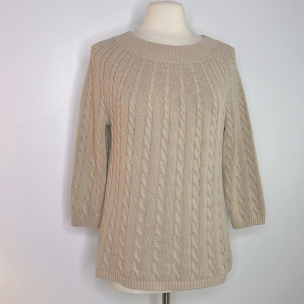 Talbots Beige Cable Knit Sweater